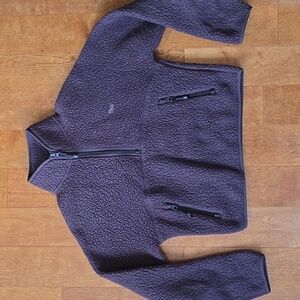 TNA aritzia Teddy Sherpa polar tec fleece brown zip up sweatshirt fleece sz XXS